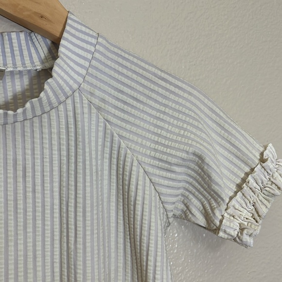 Ruffle Butts Cream Ruffle Trim Swim Rashguard - Picture 4 of 7